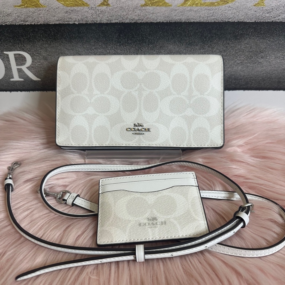 Coach Signature White Crossbody Bag & Card case set